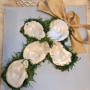 Large Oyster Shell Cross - Shell Accents - Wall Decor
